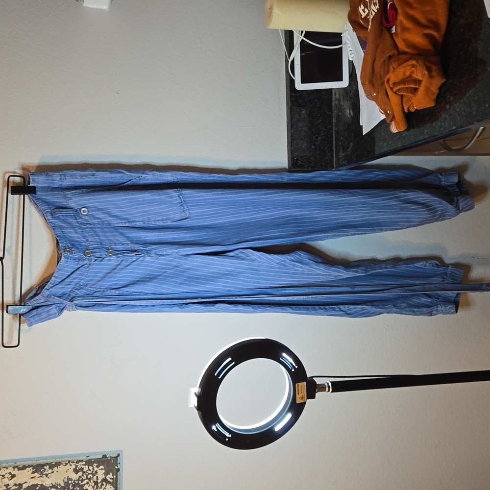 Striped cotton blue and white joggers size large